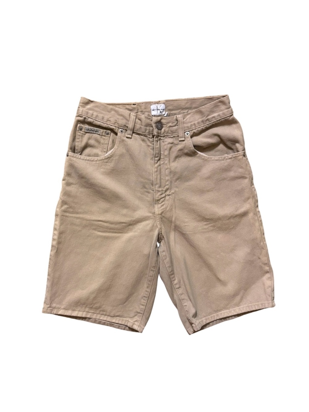 Vintage 90s Calvin Klein Jeans Khaki Bermuda Baggy Shorts High Rise 26/27”
